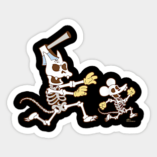 Halloween Itchy & Scratchy Skeleton Chase Sticker